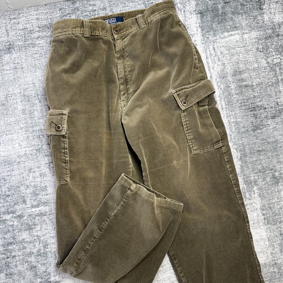 Polo Ralph Lauren Other - VTG Polo Ralph Lauren Cargo Corduroy Pants Men 32x30 (30x30) Brown Wide Wale 90s